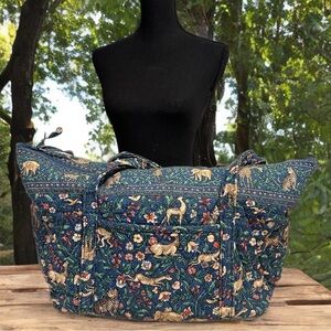 Vintage Vera Bradley Miller Travel Bag Animal Kingdom Botanical Safari Tote Bag